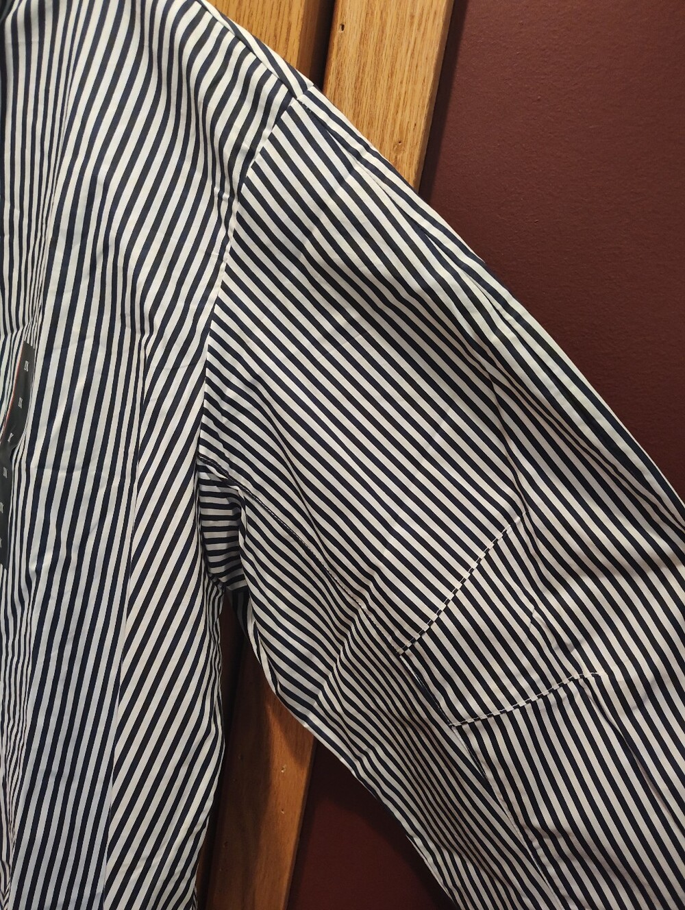 Future Collective Barrel Sleeve Striped Button-Down Shirt, Pleated - Picture 7 of 12